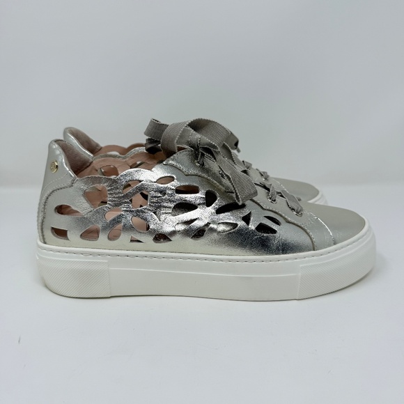 New AGL Mandi Cut Out Sneaker In Platinum Sz 39 - Picture 4 of 14